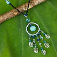 Beaded pendant necklace Azure Dreamcatcher Thailand