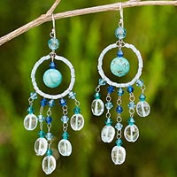 Topaz chandelier earrings Azure Dreamcatcher Thailand