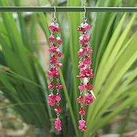 Quartzite waterfall earrings,