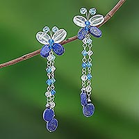 Lapis lazuli waterfall earrings Song of Summer Thailand