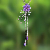 Amethyst flower necklace Violet Splendor Thailand