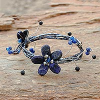 Lapis lazuli wrap bracelet Butterfly Bloom Thailand