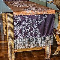 Silk and cotton table runner Summer Equinox Thailand