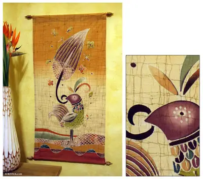 Cotton wall hanging, Proud Female Bird