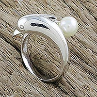 Pearl cocktail ring Dolphin Treasure Thailand