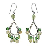 Peridot and citrine earrings Green Dew Thailand