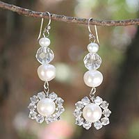 Pearl drop earrings Oriental Bloom Thailand