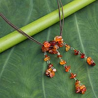 Carnelian beaded necklace Waterfall Thailand