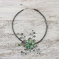 Peridot flower necklace Elusive Blossom Thailand