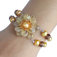 Pearl and citrine floral bracelet Oriental Bloom Thailand