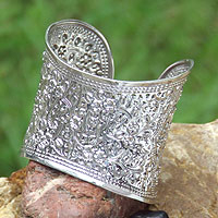 Sterling silver cuff bracelet Lanna Princess Thailand