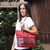 Leather and cotton handbag, 'Hill Tribe Chic in Burgundy' - Cotton Handbag Handmade from Thailand thumbail