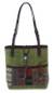 Leather and cotton handbag, 'Forest Rhythm' - Green Hill Tribe Patchwork Shoulder Bag (image 2a) thumbail