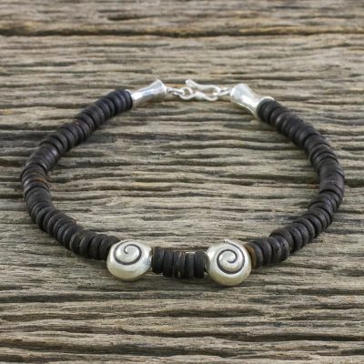 Coconut shell anklet, Moonlit Shells