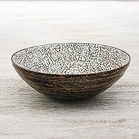 Eggshell mosaic bowl Snow Ball medium Thailand