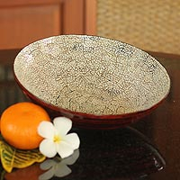 Eggshell mosaic bowl Snow Ball large Thailand