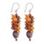 Pearl and carnelian cluster earrings, 'Golden' - Pearl Dangle Earrings (image 2a) thumbail