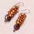 Pearl and carnelian cluster earrings, 'Golden' - Pearl Dangle Earrings (image 2b) thumbail
