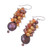 Pearl and carnelian cluster earrings, 'Golden' - Pearl Dangle Earrings (image 2c) thumbail