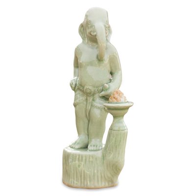 Celadon ceramic statuette