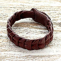 Leather wristband bracelet Stepping Stones Thailand