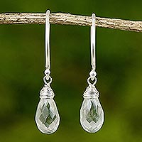 Quartz dangle earrings Glowing Exotic Thailand