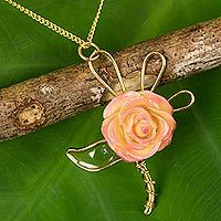 Natural rose necklace,