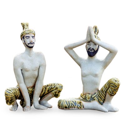 Celadon ceramic statuettes (Pair)