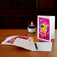 Environmental holiday greeting cards Holiday Bells set of 8 Thailand