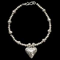 Sterling silver heart bracelet, 'One Love' - Sterling silver heart bracelet