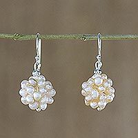 Pearl cluster earrings,