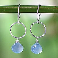 Chalcedony dangle earrings,