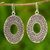 Silver dangle earrings, 'Lotus Shield' - Thai 950 Silver Dangle Earrings thumbail