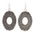 Silver dangle earrings, 'Lotus Shield' - Thai 950 Silver Dangle Earrings (image 2a) thumbail