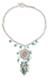 Turquoise Y necklace, 'Floral Radiance' - Turquoise Y necklace (image 2a) thumbail