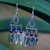 Lapis lazuli chandelier earrings, 'Ocean Trapeze' - Hand Crafted Lapis Lazuli and Silver Earrings thumbail