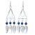 Lapis lazuli chandelier earrings, 'Ocean Trapeze' - Hand Crafted Lapis Lazuli and Silver Earrings (image 2a) thumbail