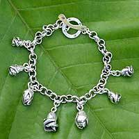 Silver charm bracelet,