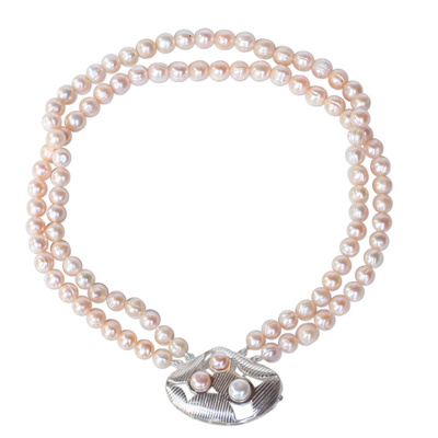 Pearl long pendant necklace