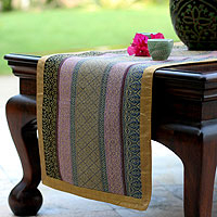 Silk and cotton table runner Living Color Thailand