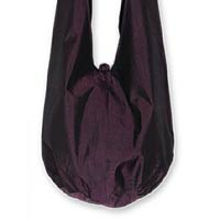 Silk and cotton shoulder bag Hill Tribe Plum Chic Thailand