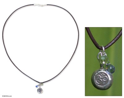 Peridot and kyanite choker, 'Mantra' - Peridot and Kyanite Choker