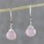 Rose quartz dangle earrings, 'Subtle' - Rose Quartz and Silver Earrings thumbail