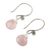 Rose quartz dangle earrings, 'Subtle' - Rose Quartz and Silver Earrings (image 2c) thumbail