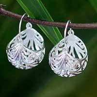 Sterling silver hoop earrings,