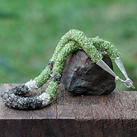 Peridot and labradorite beaded necklace,