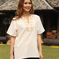 Cotton blouse White Jasmine Thailand
