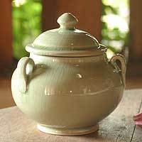 Celadon ceramic jar,