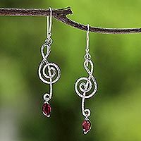 Garnet dangle earrings,