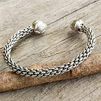 Sterling silver cuff bracelet,
